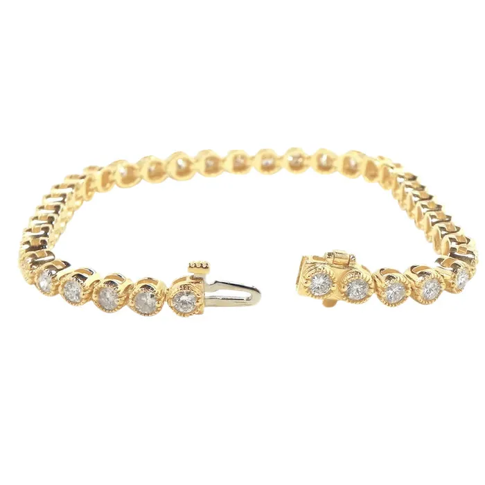 740 Ct Round Cut Natural Earth Mined Diamond Tennis Bracelet Yellow Gold Jewelry GB Bracelets 740 Ct Round Cut Natural Earth Mined Diamond Tennis Bracelet Yellow Gold Jewelry GB Bracelets