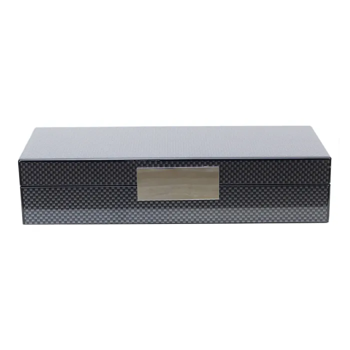 Addison Ross 4x9 Silver Accented Carbon Fibre Lacquer Box Addison Ross Rings