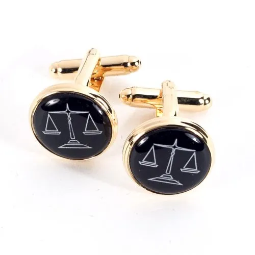 Bracelets Bey Berk Bey Berk Gold Plated Round Cufflinks With scales Design Bracelets Bey Berk Bey Berk Gold Plated Round Cufflinks With scales Design