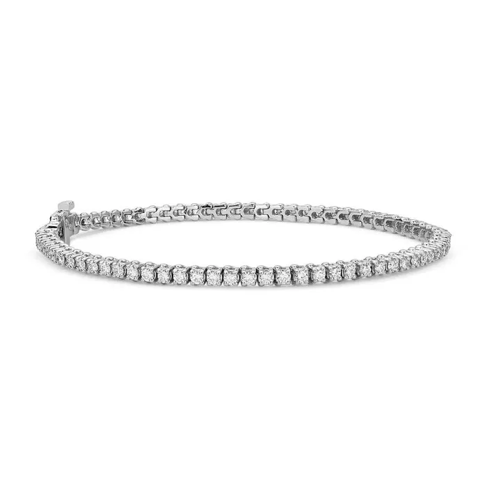 Bracelets GB 7 Carats Round Brilliant Cut Natural Earth Mined Diamonds Tennis Bracelet WG 14K Bracelets GB 7 Carats Round Brilliant Cut Natural Earth Mined Diamonds Tennis Bracelet WG 14K