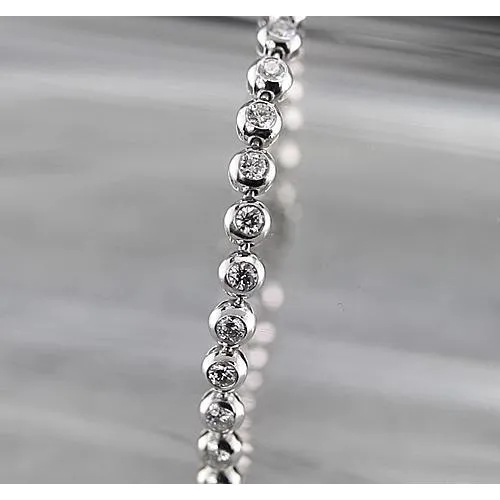 Bracelets GB Bezel Set Tennis Bracelet 5 Carats White Gold 14K Natural Earth Mined Diamond Bracelets GB Bezel Set Tennis Bracelet 5 Carats White Gold 14K Natural Earth Mined Diamond