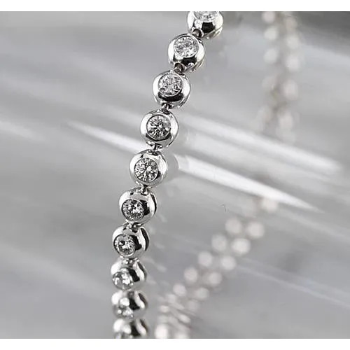 Bracelets GB Bezel Set Tennis Bracelet 5 Carats White Gold 14K Natural Earth Mined Diamond Bracelets GB Bezel Set Tennis Bracelet 5 Carats White Gold 14K Natural Earth Mined Diamond