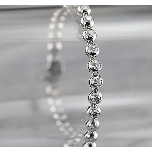 Bracelets GB Bezel Set Tennis Bracelet 5 Carats White Gold 14K Natural Earth Mined Diamond Bracelets GB Bezel Set Tennis Bracelet 5 Carats White Gold 14K Natural Earth Mined Diamond