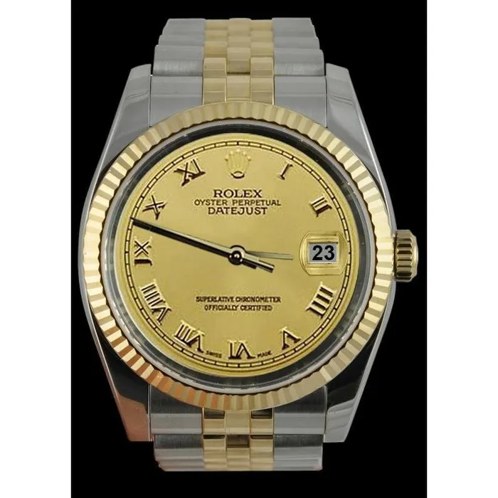 Bracelets GB Champagne Roman Rolex Men Watch Ss Gold Jubilee Bracelet QUICK SET Bracelets GB Champagne Roman Rolex Men Watch Ss Gold Jubilee Bracelet QUICK SET