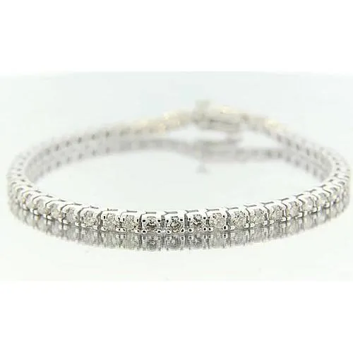 Bracelets GB Round Natural Earth Mined Diamond Bracelet Prong Set 540 Carats White Gold Bracelets GB Round Natural Earth Mined Diamond Bracelet Prong Set 540 Carats White Gold