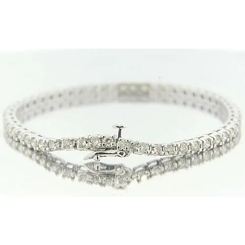 Bracelets GB Round Natural Earth Mined Diamond Bracelet Prong Set 540 Carats White Gold Bracelets GB Round Natural Earth Mined Diamond Bracelet Prong Set 540 Carats White Gold