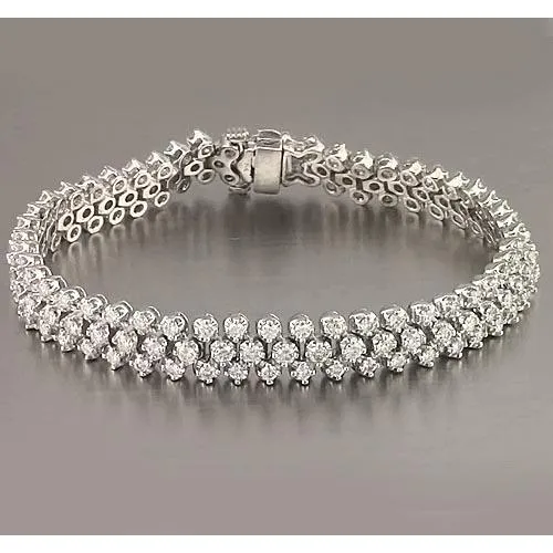 Bracelets GB Women Tennis Bracelet Prong Set 12 Carats White Gold 14K Jewelry New Natural Earth Mined Diamond Bracelets GB Women Tennis Bracelet Prong Set 12 Carats White Gold 14K Jewelry New Natural Earth Mined Diamond