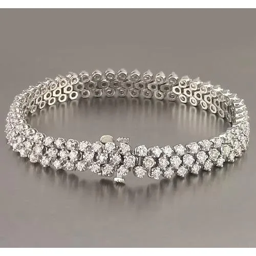 Bracelets GB Women Tennis Bracelet Prong Set 12 Carats White Gold 14K Jewelry New Natural Earth Mined Diamond Bracelets GB Women Tennis Bracelet Prong Set 12 Carats White Gold 14K Jewelry New Natural Earth Mined Diamond