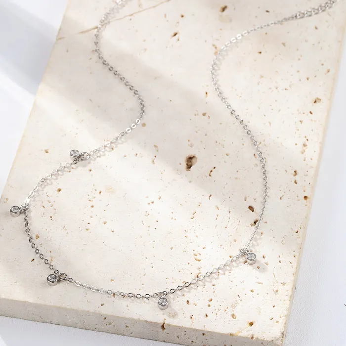 Dazzling Charm Necklace Sterling Silver Hey Happiness Necklaces Dazzling Charm Necklace Sterling Silver Hey Happiness Necklaces