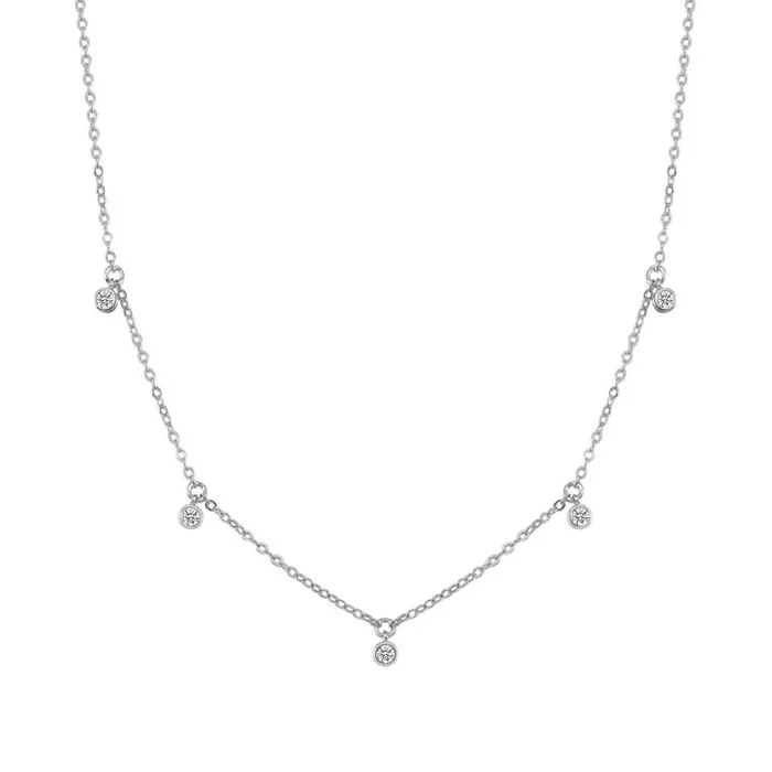 Dazzling Charm Necklace Sterling Silver Hey Happiness Necklaces Dazzling Charm Necklace Sterling Silver Hey Happiness Necklaces