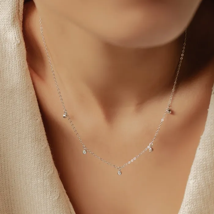 Dazzling Charm Necklace Sterling Silver Hey Happiness Necklaces Dazzling Charm Necklace Sterling Silver Hey Happiness Necklaces