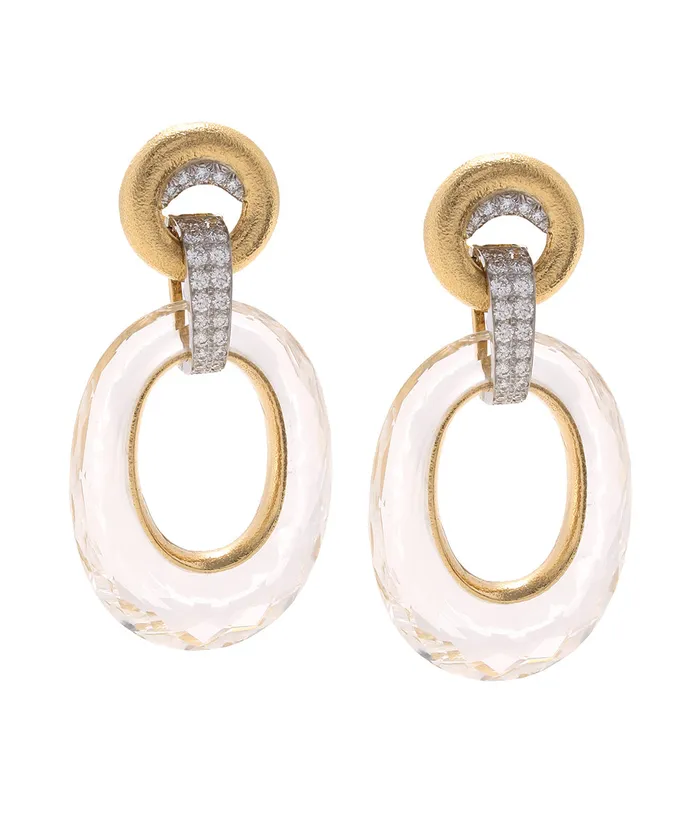 Earrings David Webb Crystal Hoop Earrings