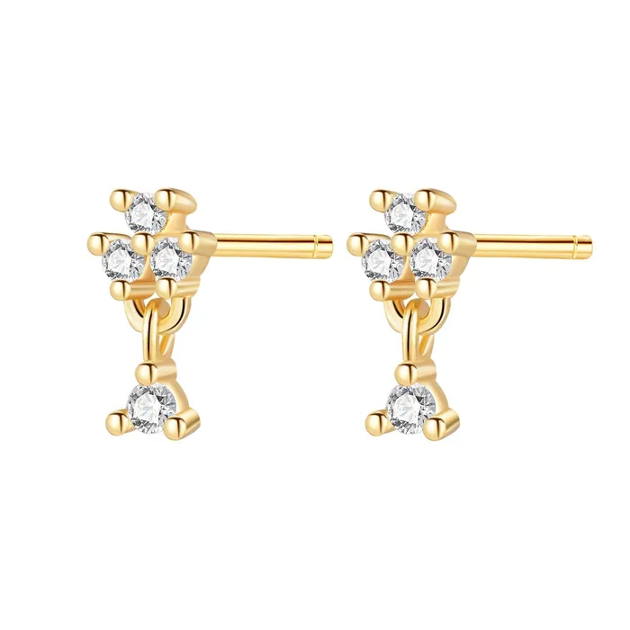 Earrings Flower Drop Stud Earrings Sterling Silver Gold Hey Happiness
