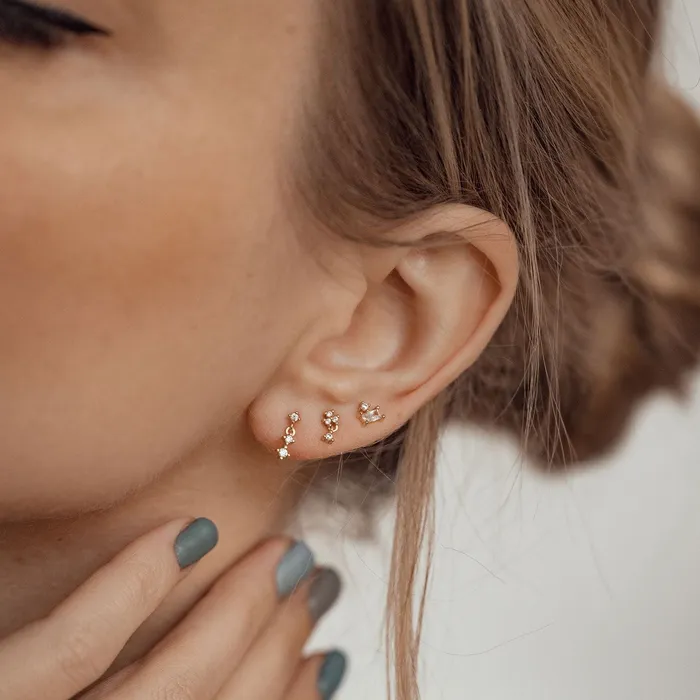 Earrings Flower Drop Stud Earrings Sterling Silver Gold Hey Happiness Earrings Flower Drop Stud Earrings Sterling Silver Gold Hey Happiness