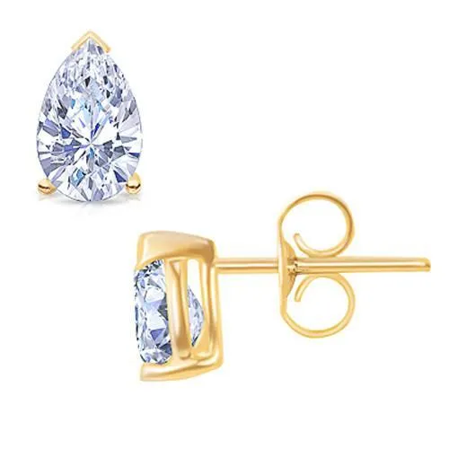 Earrings GB 1 Carat G Vs1 Natural Earth Mined Diamond Stud Earring Pair Yellow Gold 14K