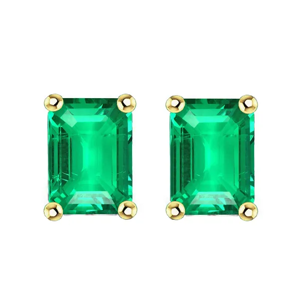 Earrings HarryChadEntcom Green Emerald Gemstone Stud Earrings
