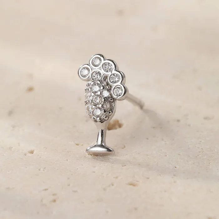 Earrings Hey Happiness Bubble Champagne Stud Earring Sterling Silver Earrings Hey Happiness Bubble Champagne Stud Earring Sterling Silver