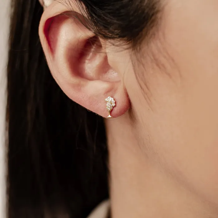 Earrings Hey Happiness Bubble Champagne Stud Earring Sterling Silver Earrings Hey Happiness Bubble Champagne Stud Earring Sterling Silver