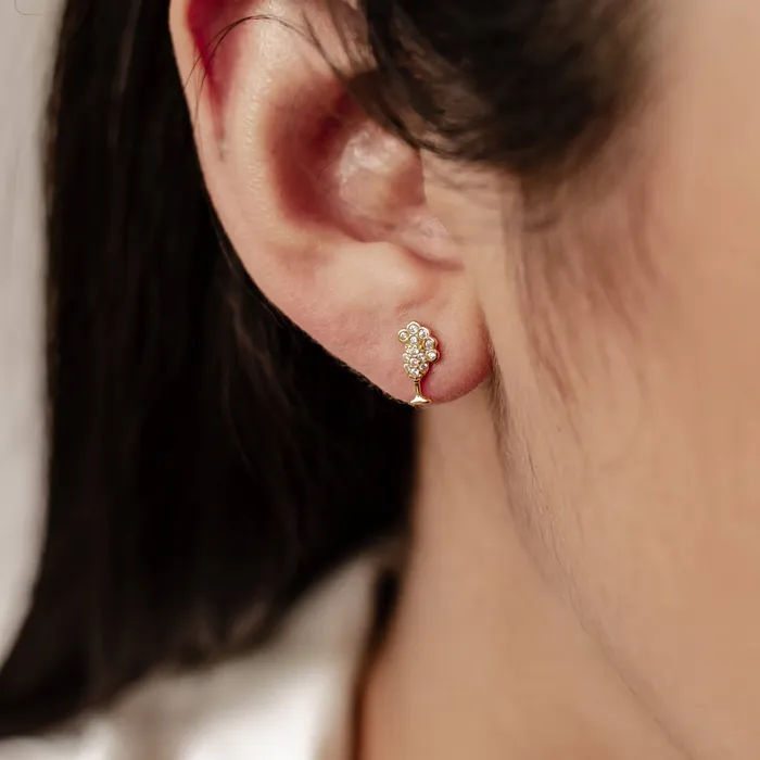 Earrings Hey Happiness Bubble Champagne Stud Earring Sterling Silver Earrings Hey Happiness Bubble Champagne Stud Earring Sterling Silver