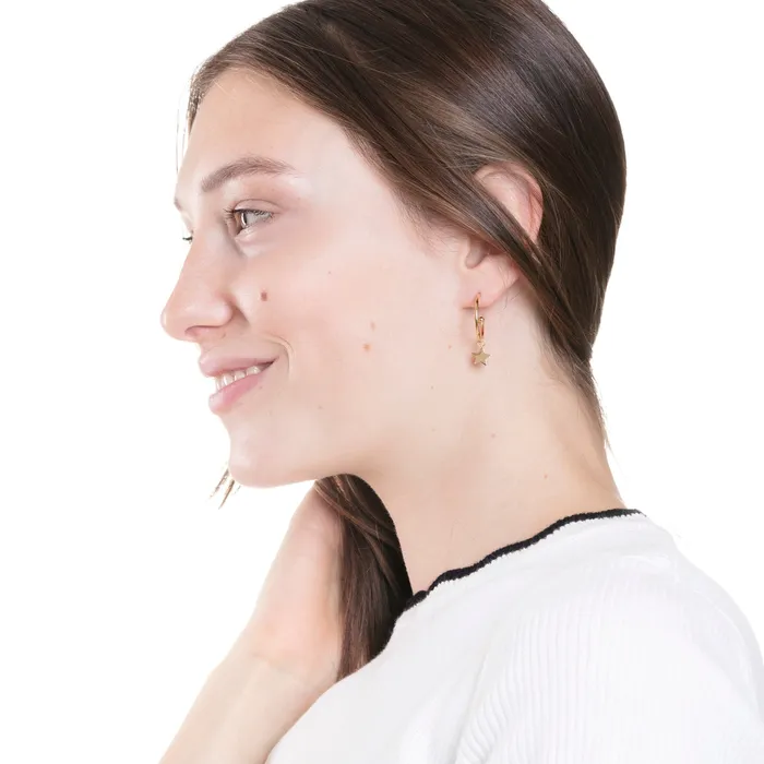 Earrings Hey Happiness Star Hoop Earrings Gold Earrings Hey Happiness Star Hoop Earrings Gold