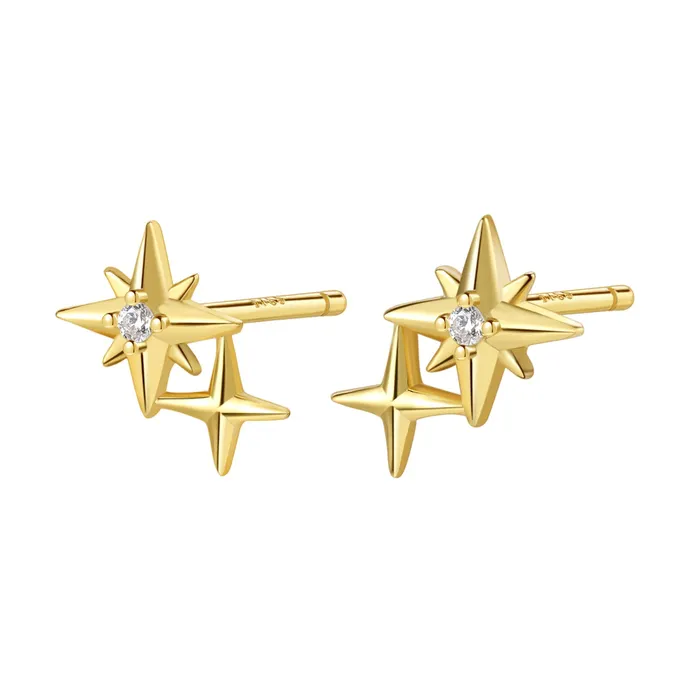 Earrings Hey Happiness Twin Constellation Stud Earrings Sterling Silver Gold