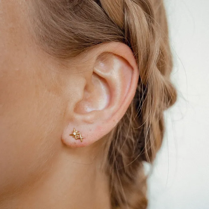 Earrings Hey Happiness Twin Constellation Stud Earrings Sterling Silver Gold Earrings Hey Happiness Twin Constellation Stud Earrings Sterling Silver Gold