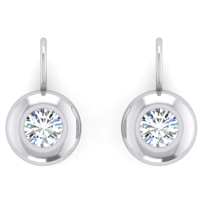 Earrings Large Leverback Earrings Bezel Set Earth Mined Diamond HarryChadEntcom