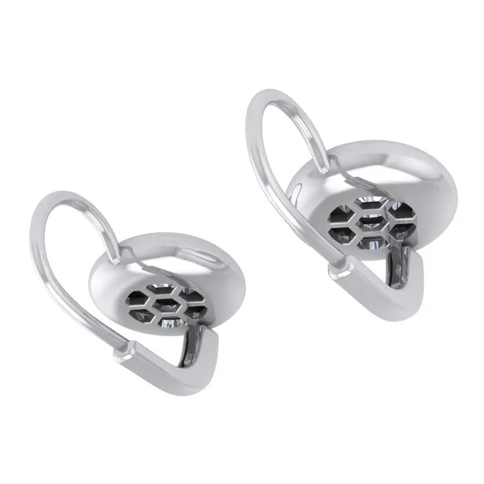 Earrings Large Leverback Earrings Bezel Set Earth Mined Diamond HarryChadEntcom