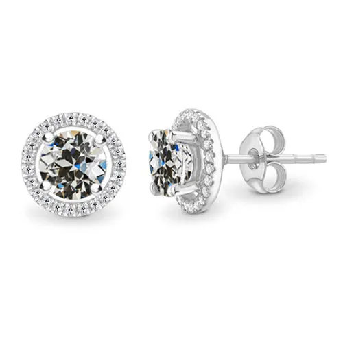 Earrings Natural Diamond Round Old Miner Halo Stud Earrings 350 Carats HarryChadEntcom Earrings Natural Diamond Round Old Miner Halo Stud Earrings 350 Carats HarryChadEntcom