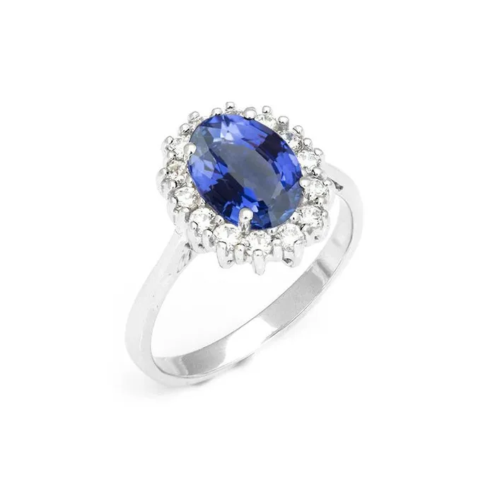 GB 390 Ct Oval Sri Lanka Blue Sapphire Natural Earth Mined Diamonds Engagement Ring New Rings