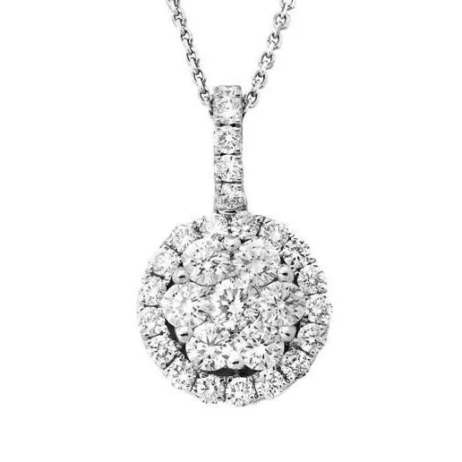 GB 4 Carats Round Cut Natural Earth Mined Diamond Halo Ladies Pendant Necklace Gold 14K Necklaces GB 4 Carats Round Cut Natural Earth Mined Diamond Halo Ladies Pendant Necklace Gold 14K Necklaces