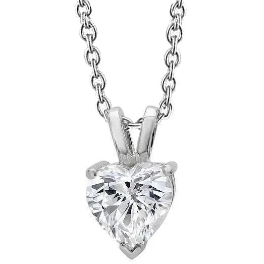 GB Big Heart Natural Earth Mined Diamond Necklace Pendant 3 Carats White Gold Prong Set Necklaces GB Big Heart Natural Earth Mined Diamond Necklace Pendant 3 Carats White Gold Prong Set Necklaces