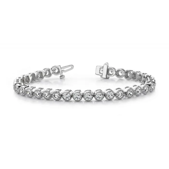GB Bracelets 6 Carats Natural Earth Mined Diamonds Women Tennis Bracelet Gold White 14K GB Bracelets 6 Carats Natural Earth Mined Diamonds Women Tennis Bracelet Gold White 14K