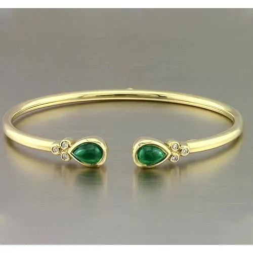 GB Bracelets Yellow Gold Green Emerald Gemstone Bracelet 230 Carats Women Jewelry New GB Bracelets Yellow Gold Green Emerald Gemstone Bracelet 230 Carats Women Jewelry New