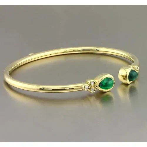 GB Bracelets Yellow Gold Green Emerald Gemstone Bracelet 230 Carats Women Jewelry New GB Bracelets Yellow Gold Green Emerald Gemstone Bracelet 230 Carats Women Jewelry New