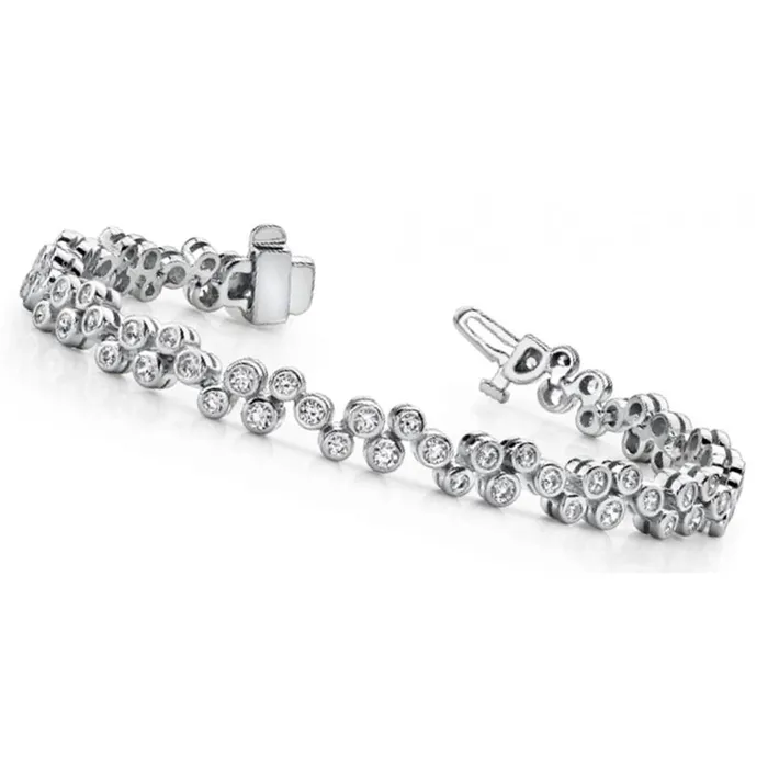 GB Ladies Round Cut Natural Earth Mined Diamond Tennis Bracelet White Gold Fine 4 Carat Bracelets GB Ladies Round Cut Natural Earth Mined Diamond Tennis Bracelet White Gold Fine 4 Carat Bracelets