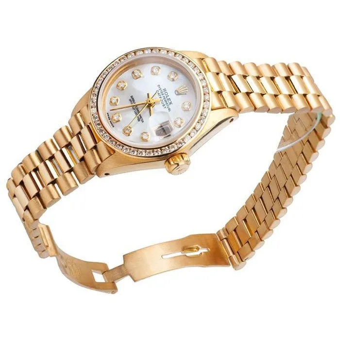GB Lady Rolex Presidential Watch Mop Bezel President Yellow Gold Watches