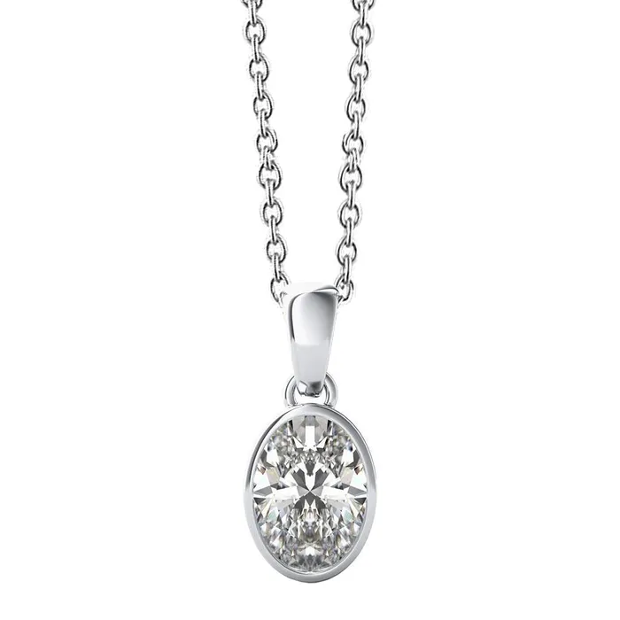 GB Necklaces 1 Carat Oval Cut Solitaire Natural Earth Mined Diamond Pendant Ladies Jewelry GB Necklaces 1 Carat Oval Cut Solitaire Natural Earth Mined Diamond Pendant Ladies Jewelry