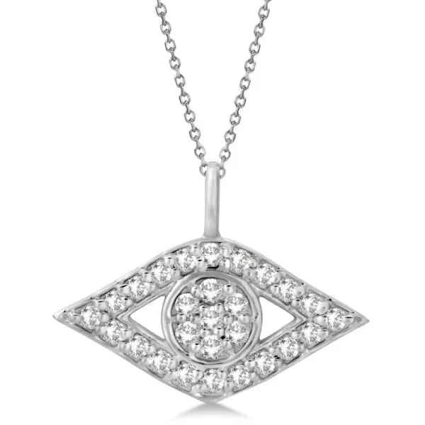 GB Necklaces 27 Ct Round Cut Natural Earth Mined Diamonds Eye Pendant Necklace 14K White Gold GB Necklaces 27 Ct Round Cut Natural Earth Mined Diamonds Eye Pendant Necklace 14K White Gold