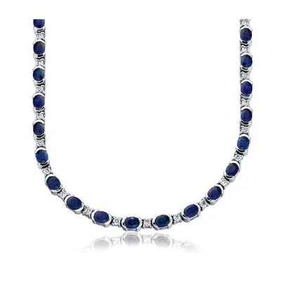 GB Necklaces Sri Lanka Blue Sapphire Natural Earth Mined Diamond 4025 Carats Women Necklace GB Necklaces Sri Lanka Blue Sapphire Natural Earth Mined Diamond 4025 Carats Women Necklace