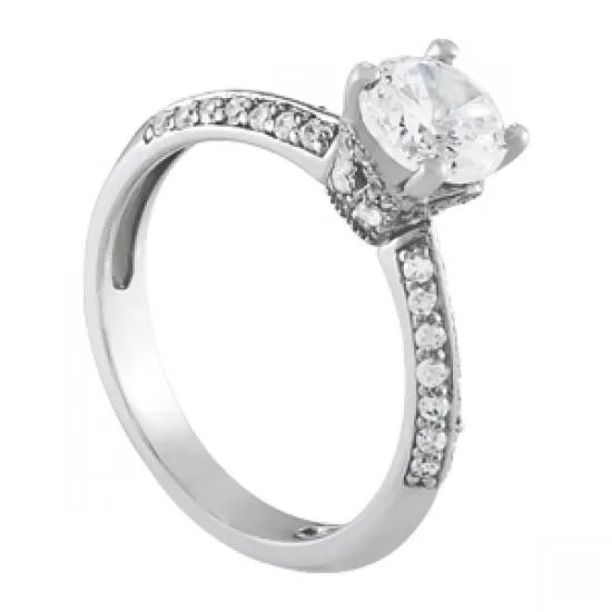 GB Rings 170 Carats Natural Earth Mined Diamond White Gold Solitaire With Accents Engagement Ring GB Rings 170 Carats Natural Earth Mined Diamond White Gold Solitaire With Accents Engagement Ring