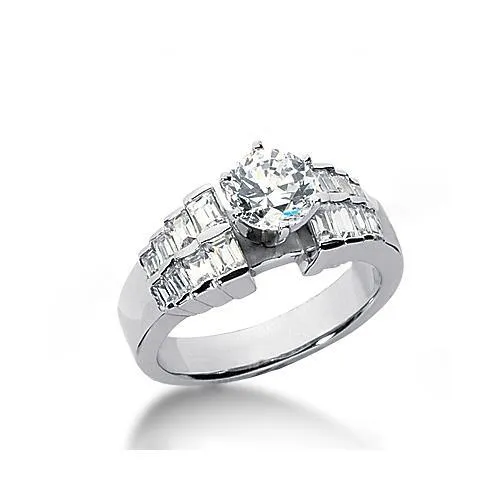 GB Rings 3 Carat Natural Earth Mined Diamonds Engagement Ring White Gold