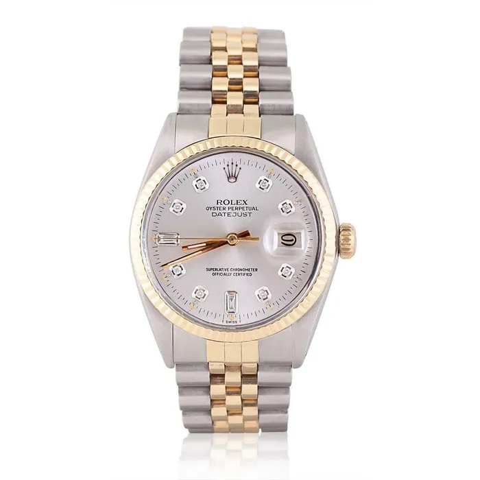 GB Rings Rolex Datejust Diamond Dial Fluted Bezel Men Watch Two Tone Jubilee QUICK SET GB Rings Rolex Datejust Diamond Dial Fluted Bezel Men Watch Two Tone Jubilee QUICK SET