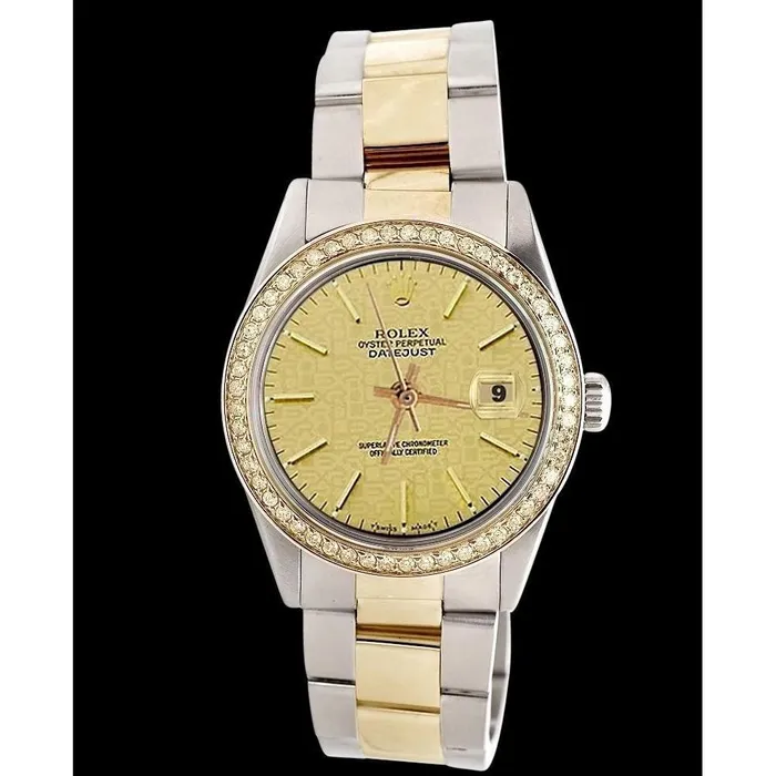 GB Watches Datejust Rolex Watch Champagne Stick Dial Ss Yellow Gold QUICK SET GB Watches Datejust Rolex Watch Champagne Stick Dial Ss Yellow Gold QUICK SET