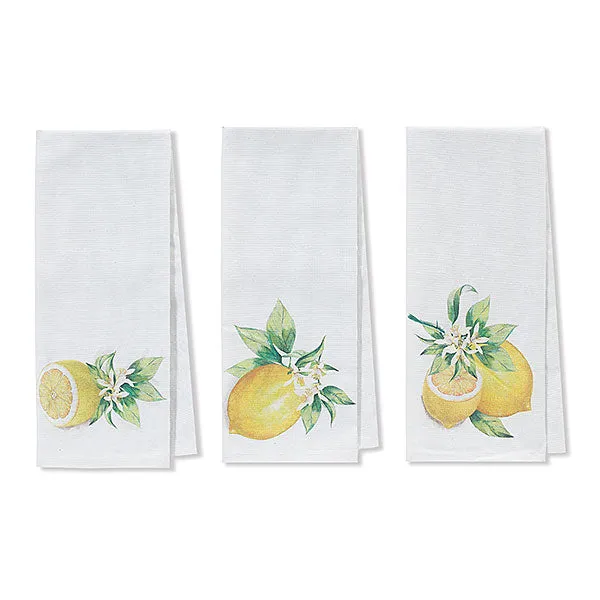 Gerson Companies 28L Fabric Lemon Design Tea Towel 3 Asst Gerson Company Necklaces
