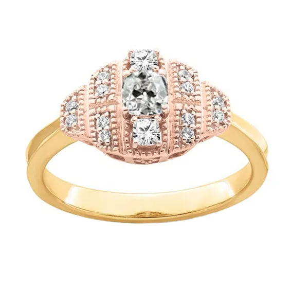 Halo Round Old Miner Natural Earth Mined Diamond Engagement Ring Two Tone Gold 225 Carats HarryChadEntcom Rings Halo Round Old Miner Natural Earth Mined Diamond Engagement Ring Two Tone Gold 225 Carats HarryChadEntcom Rings