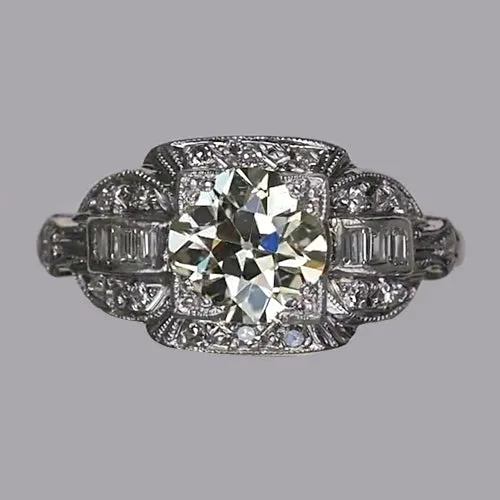 HarryChadEntcom Baguette Round Old Mine Cut Real Natural Earth Mined Diamond Ring Milgrain Shank 250 Carats Rings HarryChadEntcom Baguette Round Old Mine Cut Real Natural Earth Mined Diamond Ring Milgrain Shank 250 Carats Rings