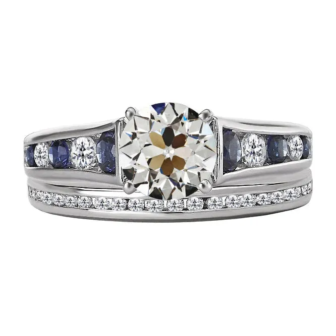 HarryChadEntcom Custom Jewelry Wedding Ring Set Old Cut Ceylon Sapphire Rings
