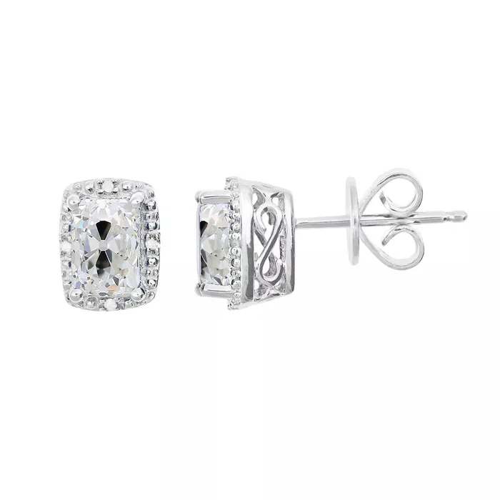 HarryChadEntcom Earrings Mined Diamond Oval Old Cut Stud Earrings Basket Infinity Style 325 Carats HarryChadEntcom Earrings Mined Diamond Oval Old Cut Stud Earrings Basket Infinity Style 325 Carats