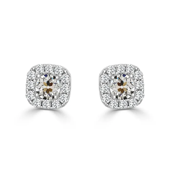 HarryChadEntcom Earrings Old Cut Halo Studs 425 Carats Elegant Mined Diamond Earrings HarryChadEntcom Earrings Old Cut Halo Studs 425 Carats Elegant Mined Diamond Earrings